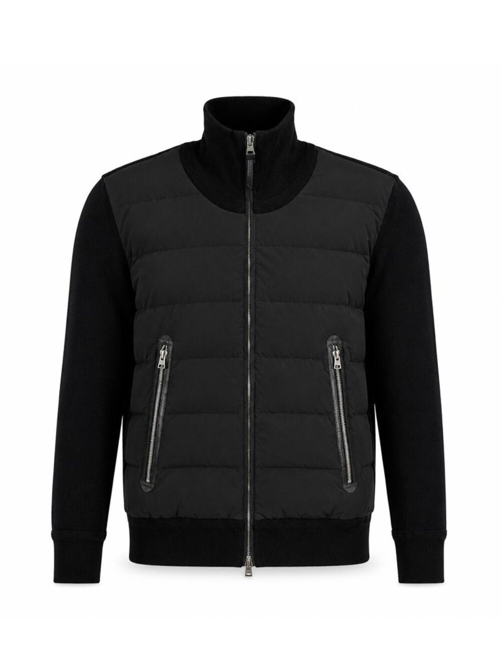 TOM FORD Ultimate Quilted Down Jacket Black Leather Accents Size 48 James Bond